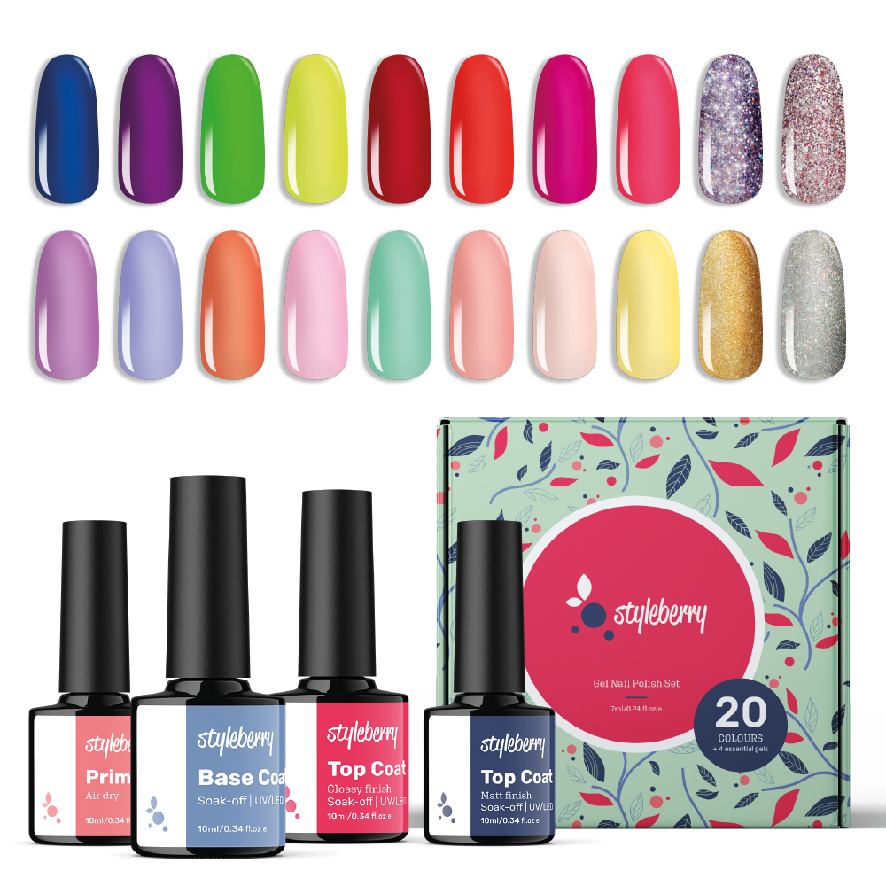 62% off on 24-Piece Gel Nail Polish Kit & Functional Gels | OneDayOnly