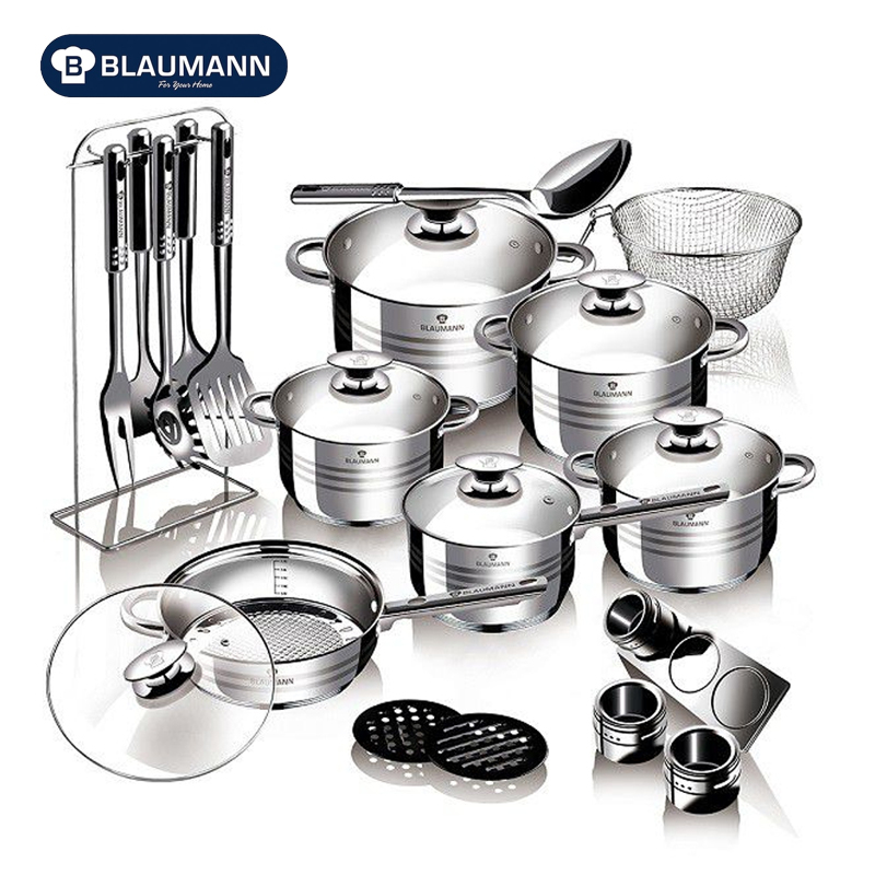 27-Piece Stainless Steel Induction Bottom Jumbo Cookware Set