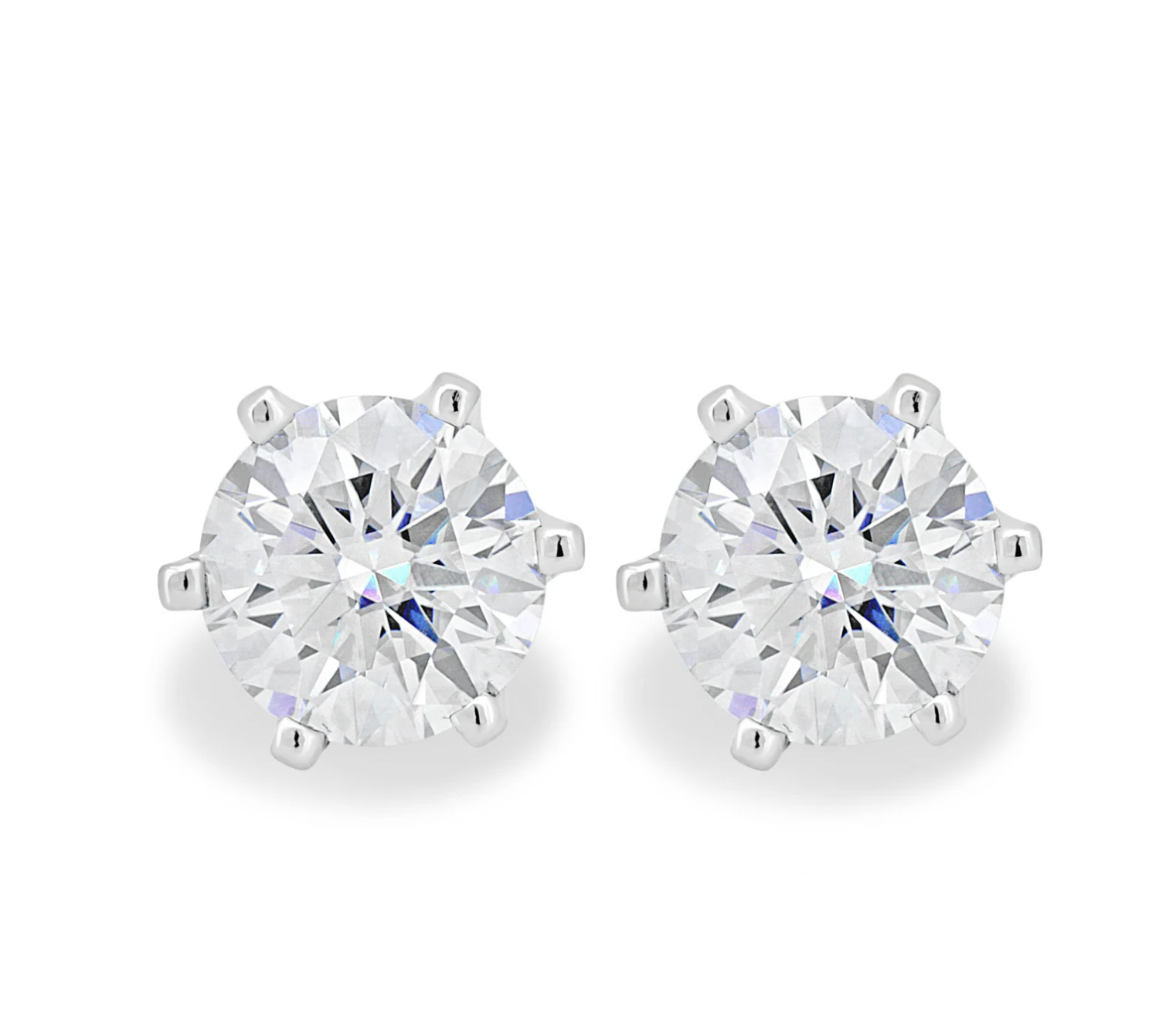 14K White Gold Moissanite Earrings