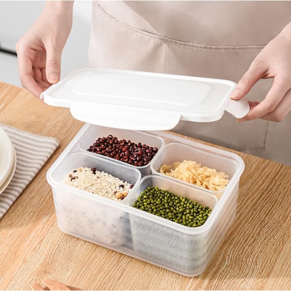 Food Storage Container with 4 Removable Compartments