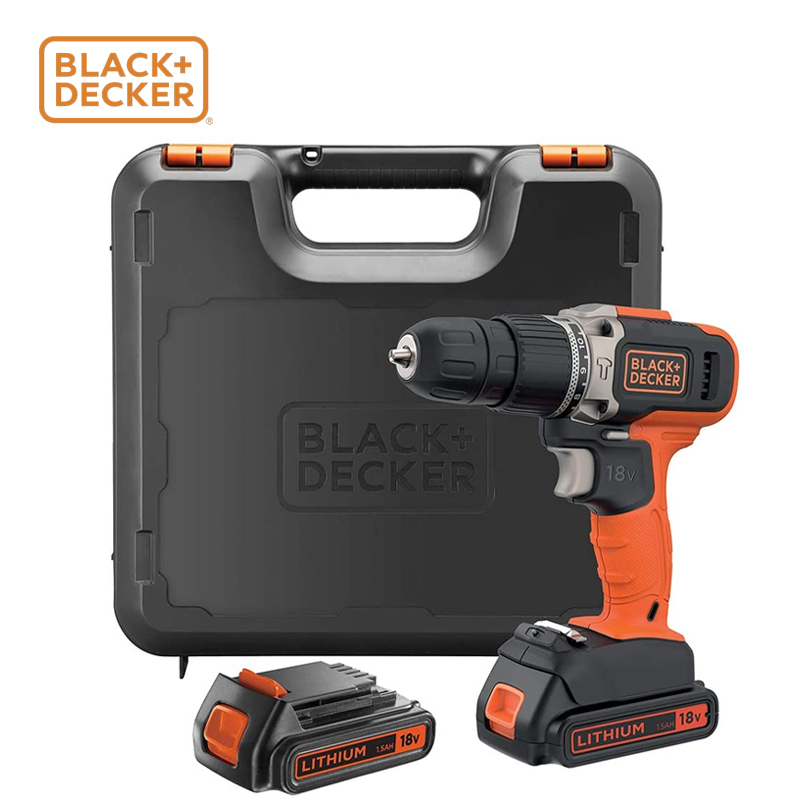 18V Cordless 2 Speed Hammer Drill with 2 Batteries And a Kitbox (Model: BCD003C2K-QW)