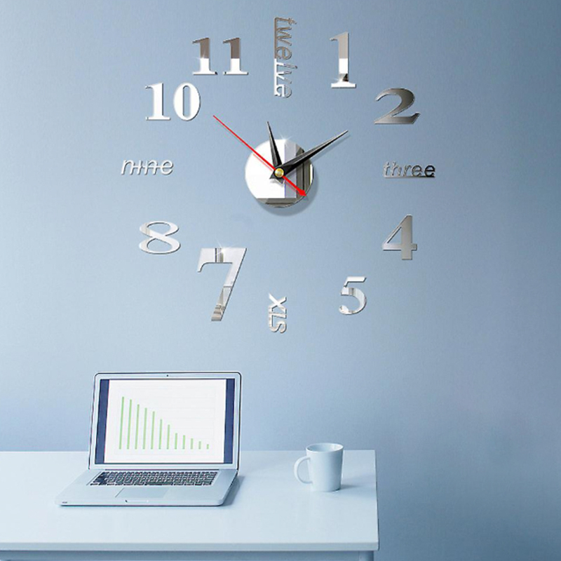 50 off on DIY Self Adhesive Mirror Clock OneDayOnly