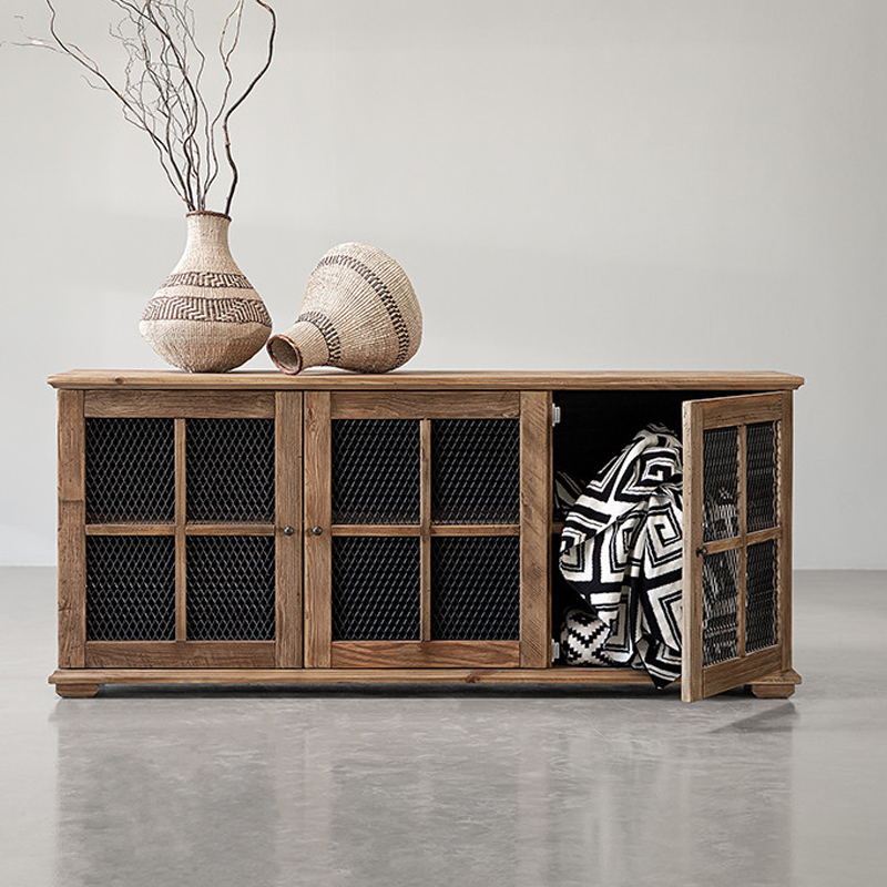 Rustic Natural Wood TV Stand