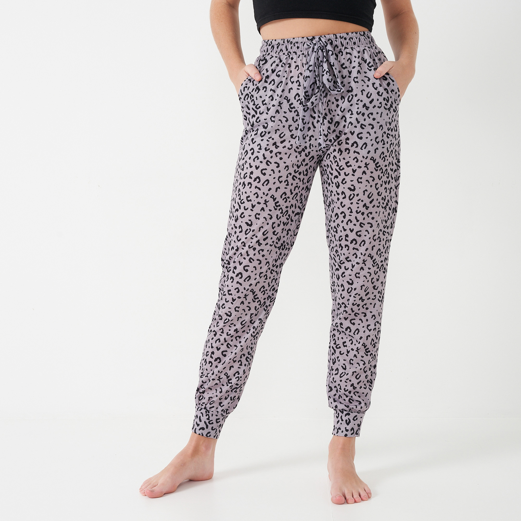 aerie leopard joggers