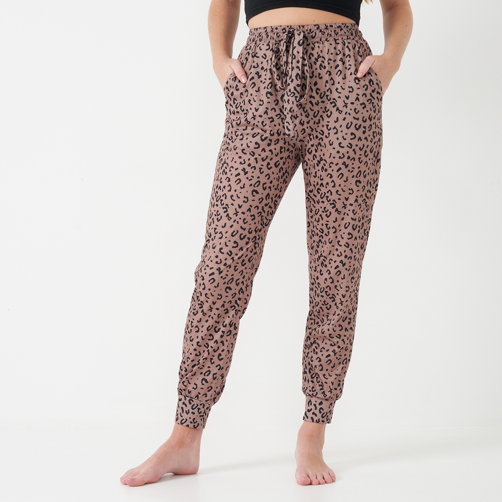 aerie leopard joggers