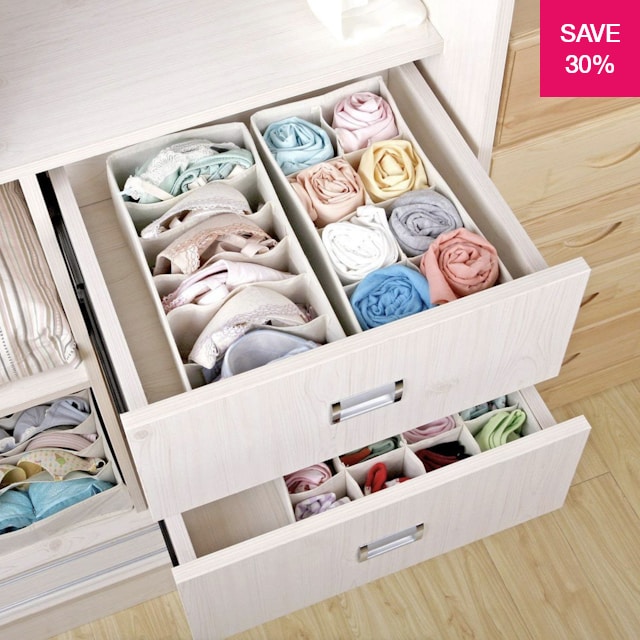 Shop Generic 10/15 Grid Underwear Drawer Organizers For 15 Grids White  Online