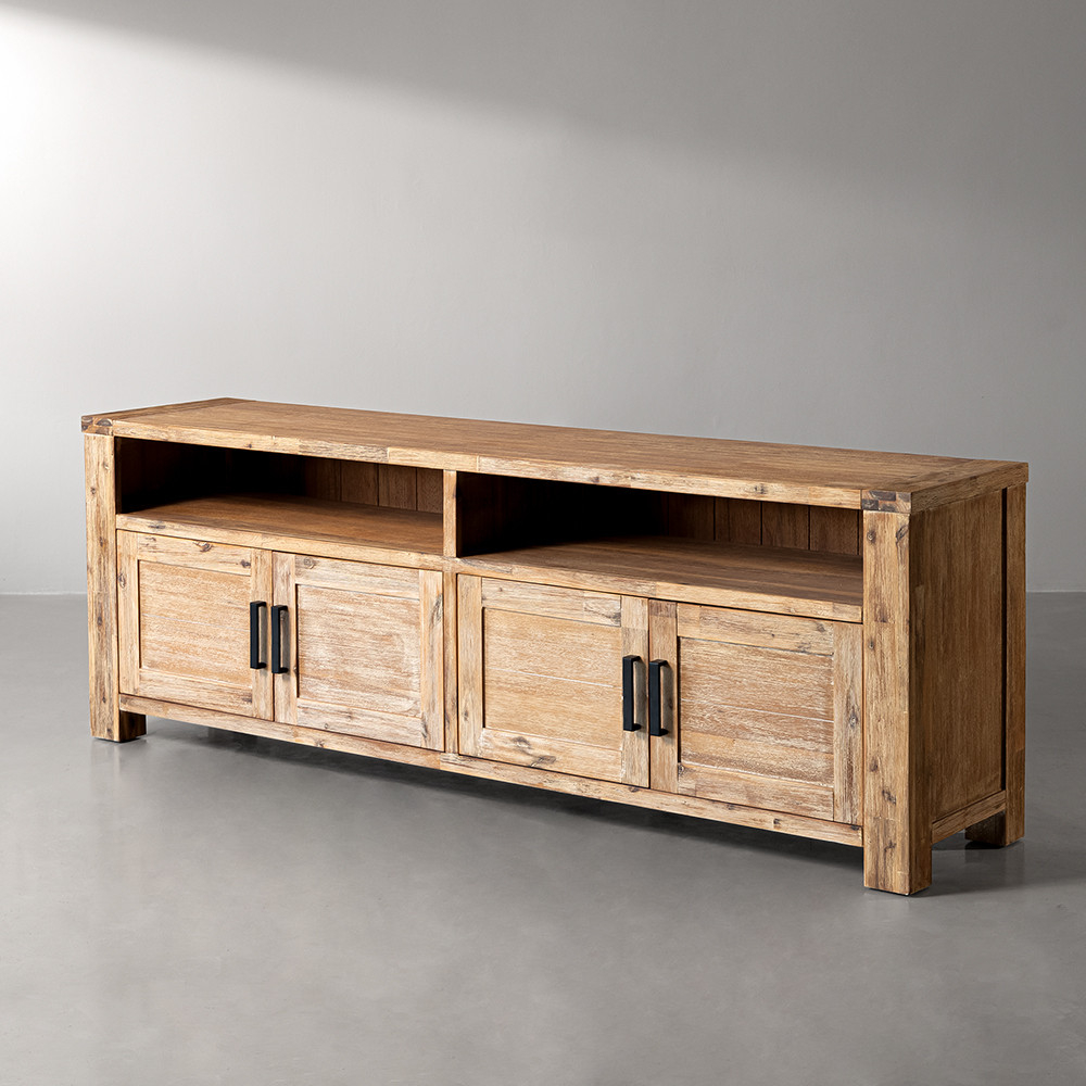 Large Acacia Wood TV Stand