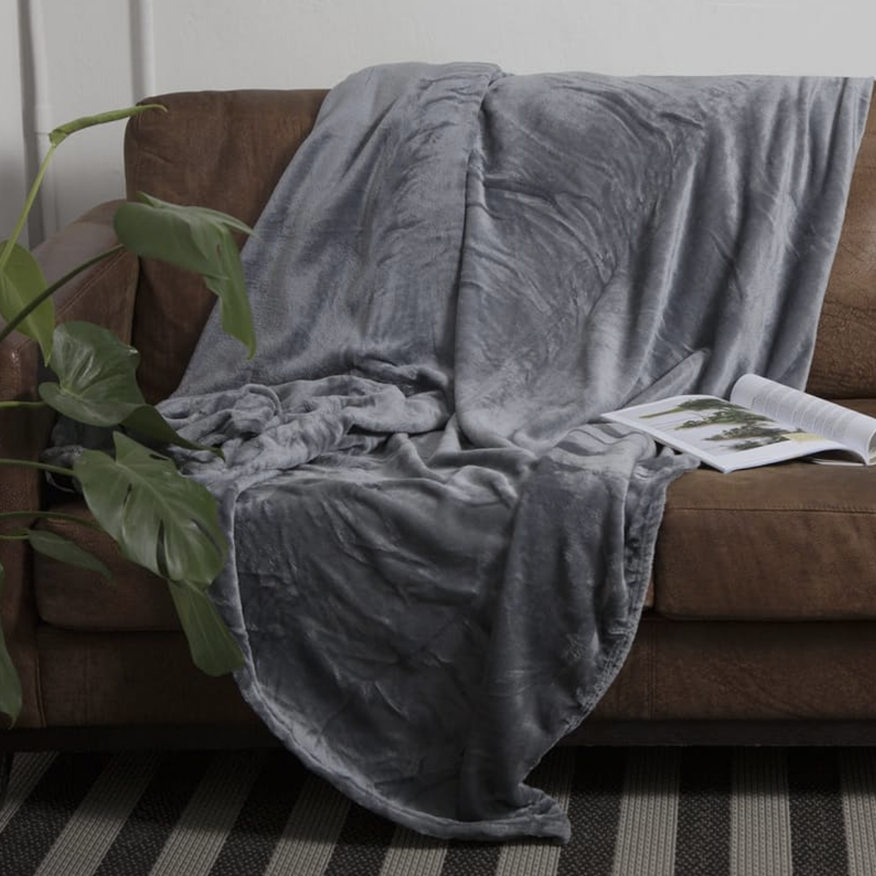 25 off on Decora Charcoal Luxury Plush Blanket OneDayOnly