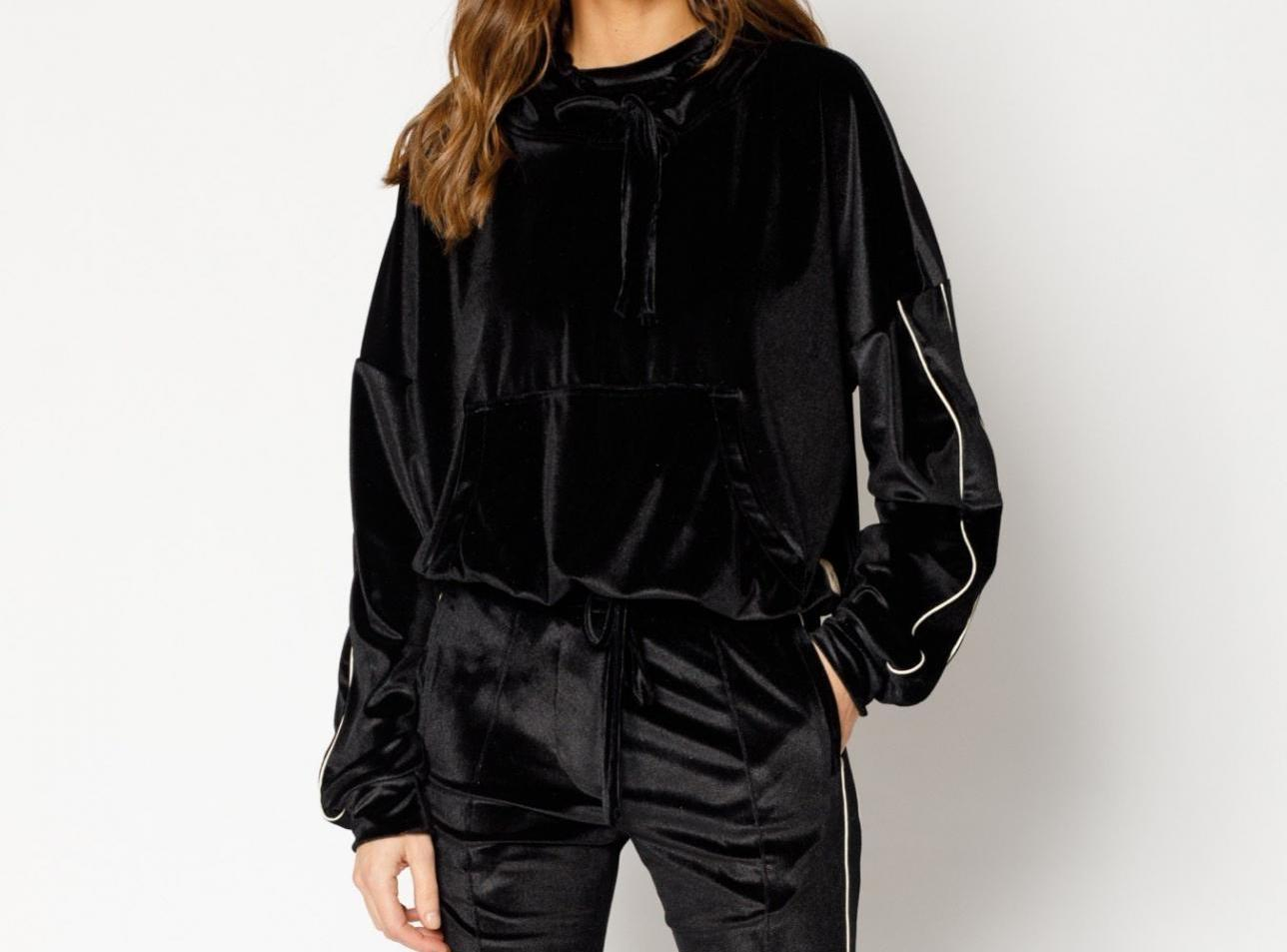 80% off on Prévu Ladies Velour Piped Hoodie OneDayOnly