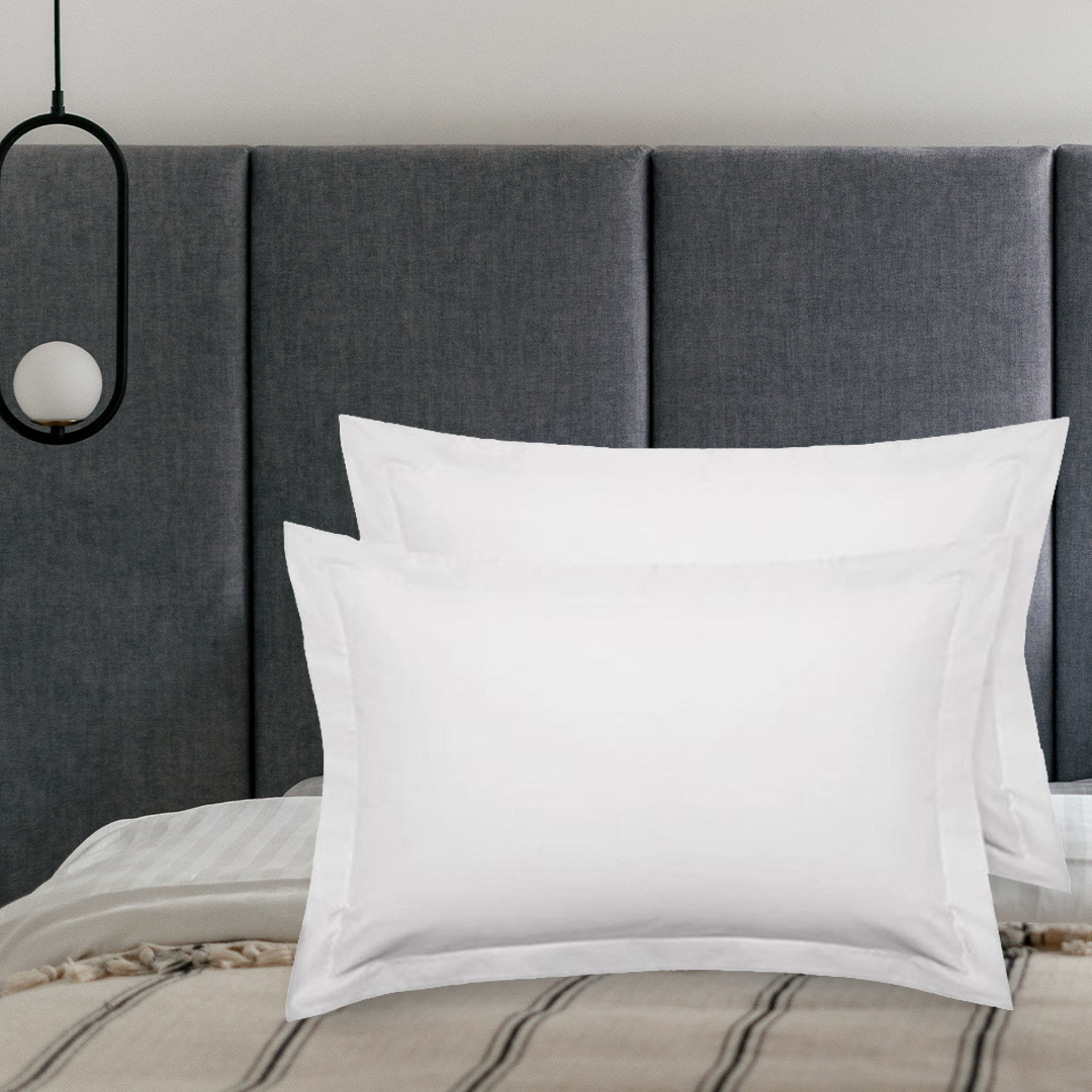 2x 144TC Plain or Oxford Polycotton Percale Pillowcases