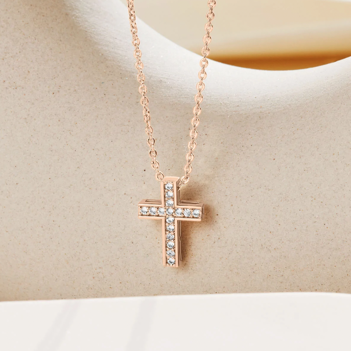 elegant gold cross necklace