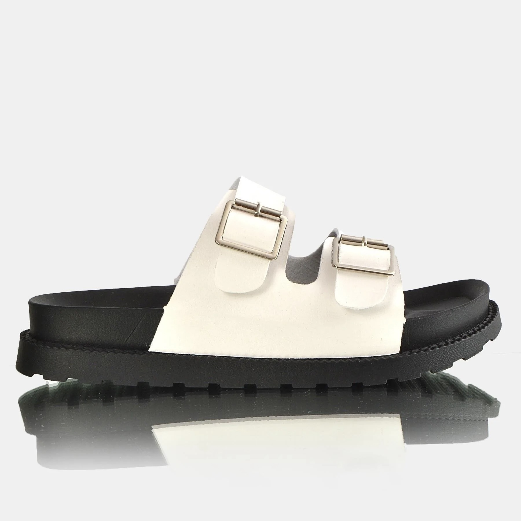 Ladies double buckle discount sandals