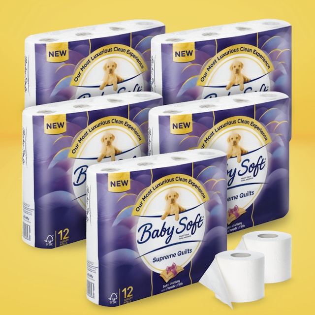 Baby Soft 5x 12 2Ply Quilts Toilet Paper OneDayOnly