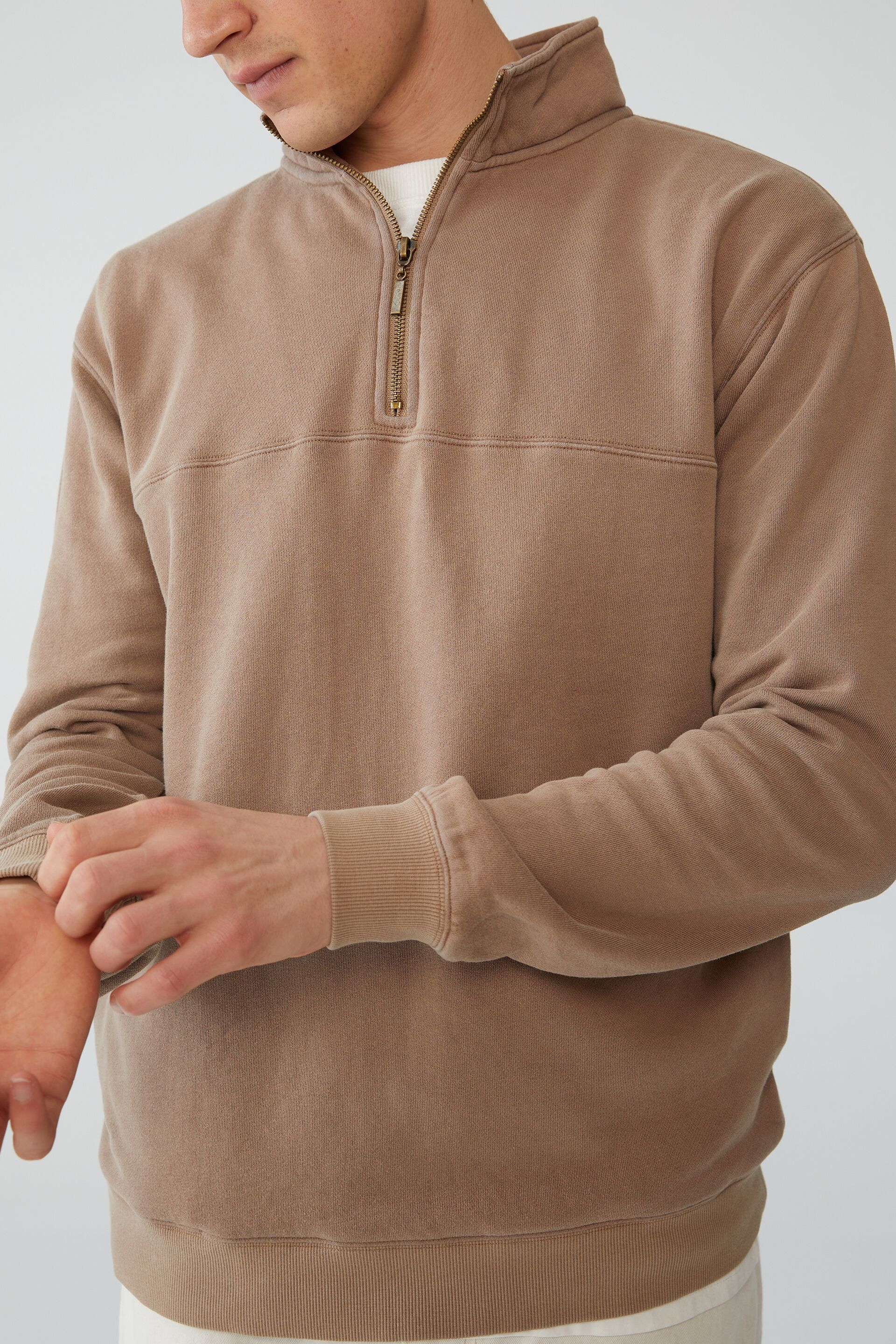 Qoo① 45% off on Cotton On Men's Quarter Zip Fleece | OneDayOnly