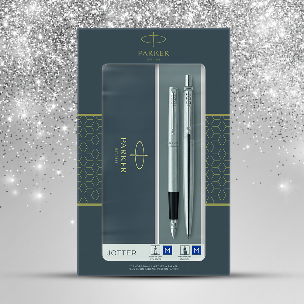 Jotter Duo Fountain Pen and Ballpoint Set with 5x Refills