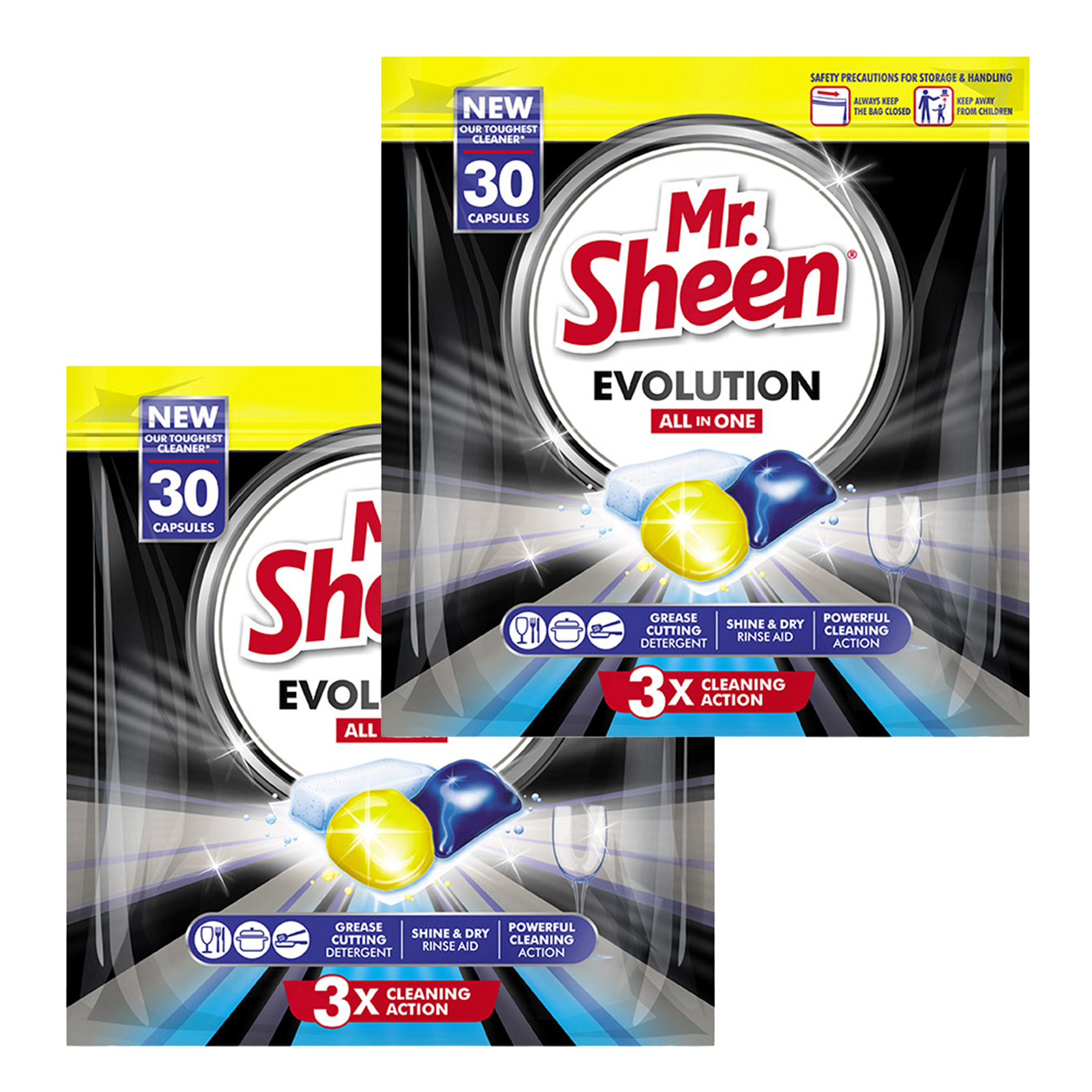 Mr Sheen 2x Evolution Dishwashing Capsules OneDayOnly
