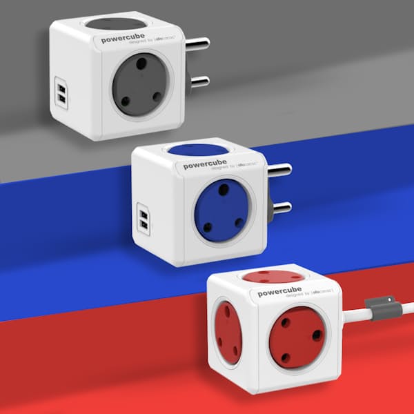 Powercube Red MM 3M Cable & Grey MM USB & Blue MM USB