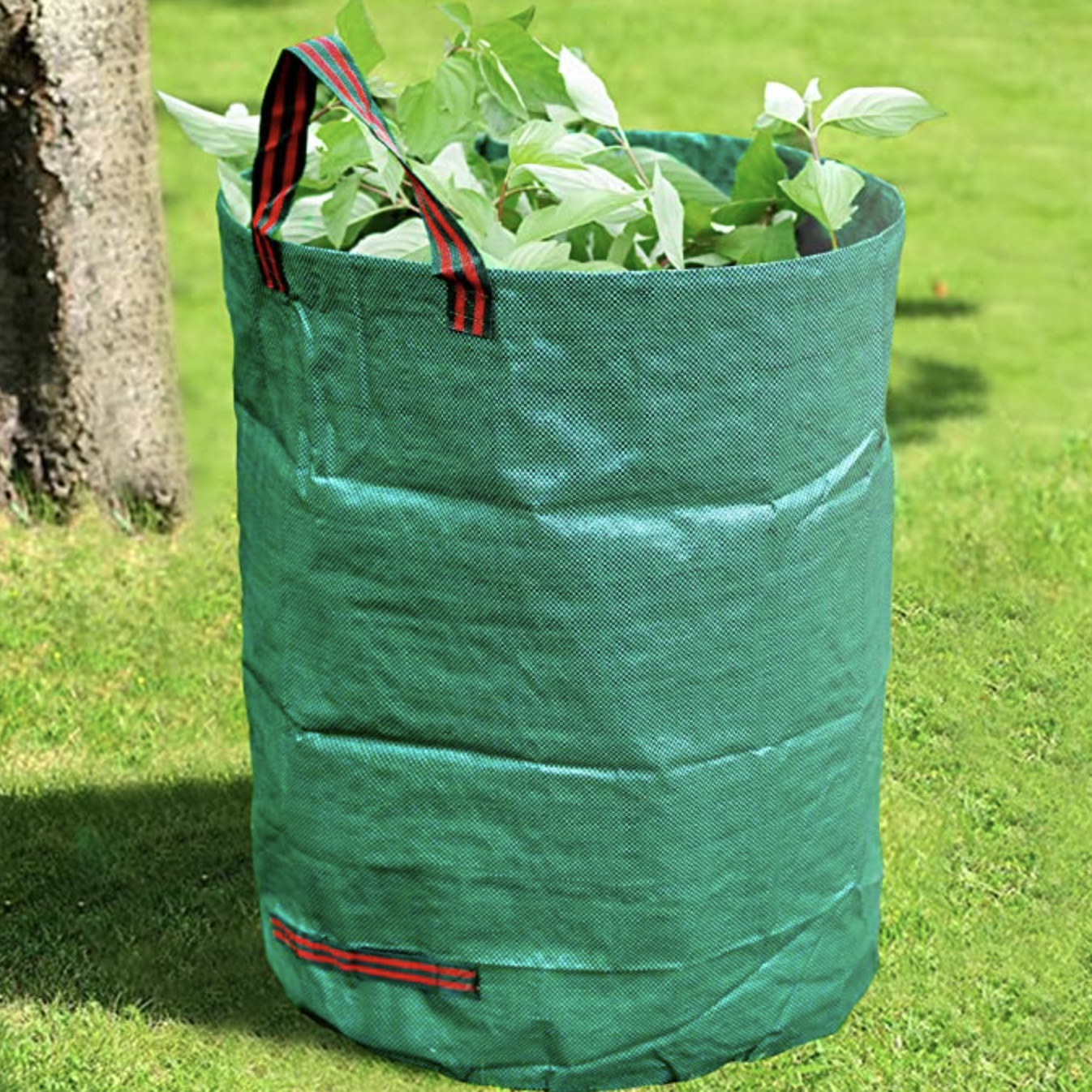 3-Pack 125L Garden Waste Bags Heavy Duty with Handles,Green Leaf