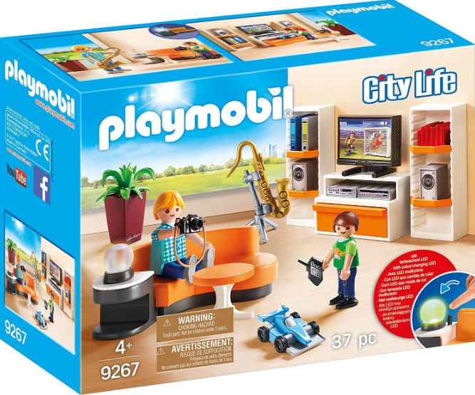 Maison De Poupée Valise En Bois – Salon De Thé Miniature Dollhouse + Figurine Playmobil