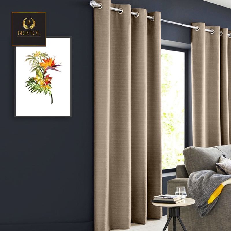 California Block Out Eyelet Double Woven Curtains