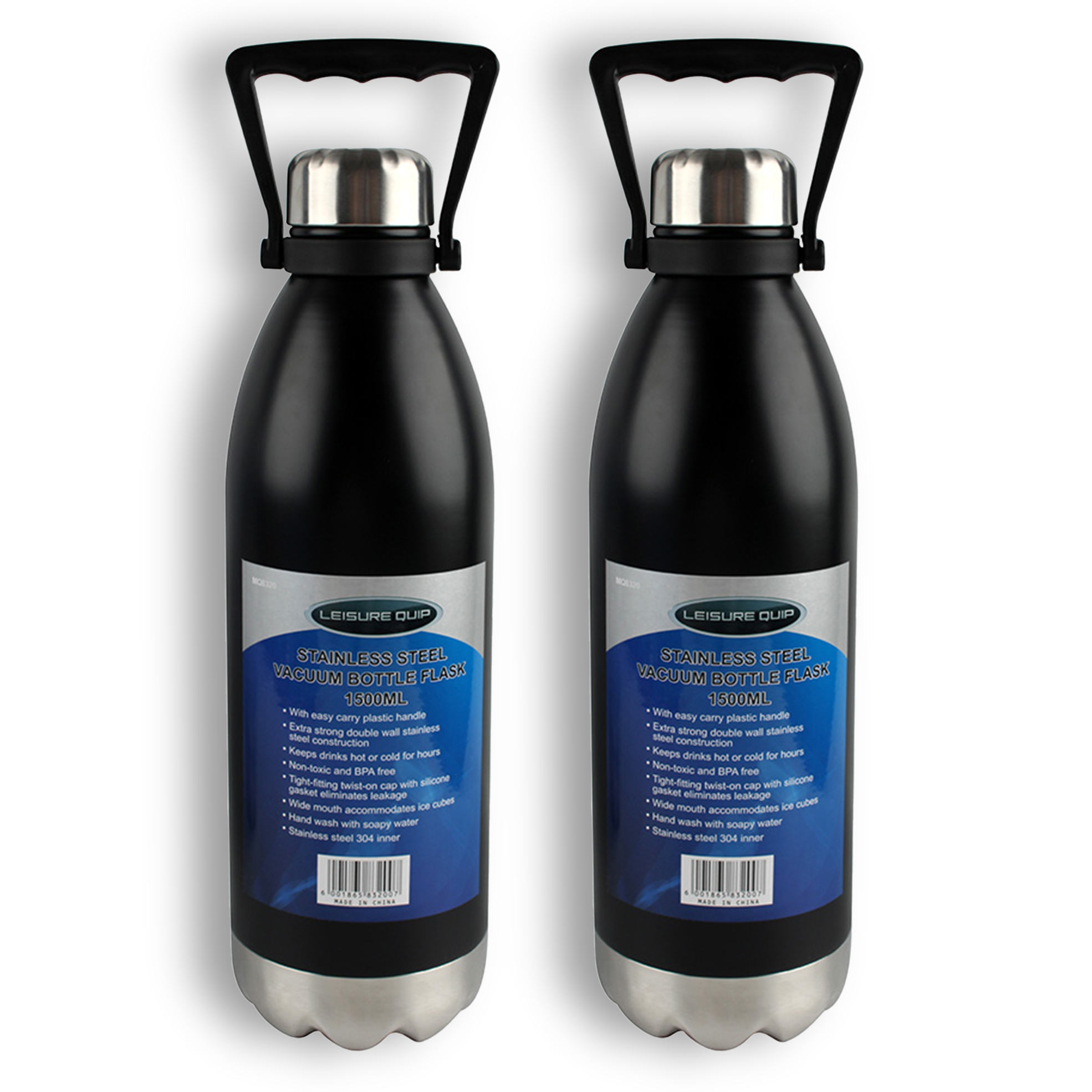 2x 1500ml Stainless Steel Vacuum Bottle Flasks