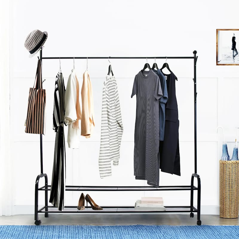 60% off on Vintage Hook Clothing Rack with Shelf Space