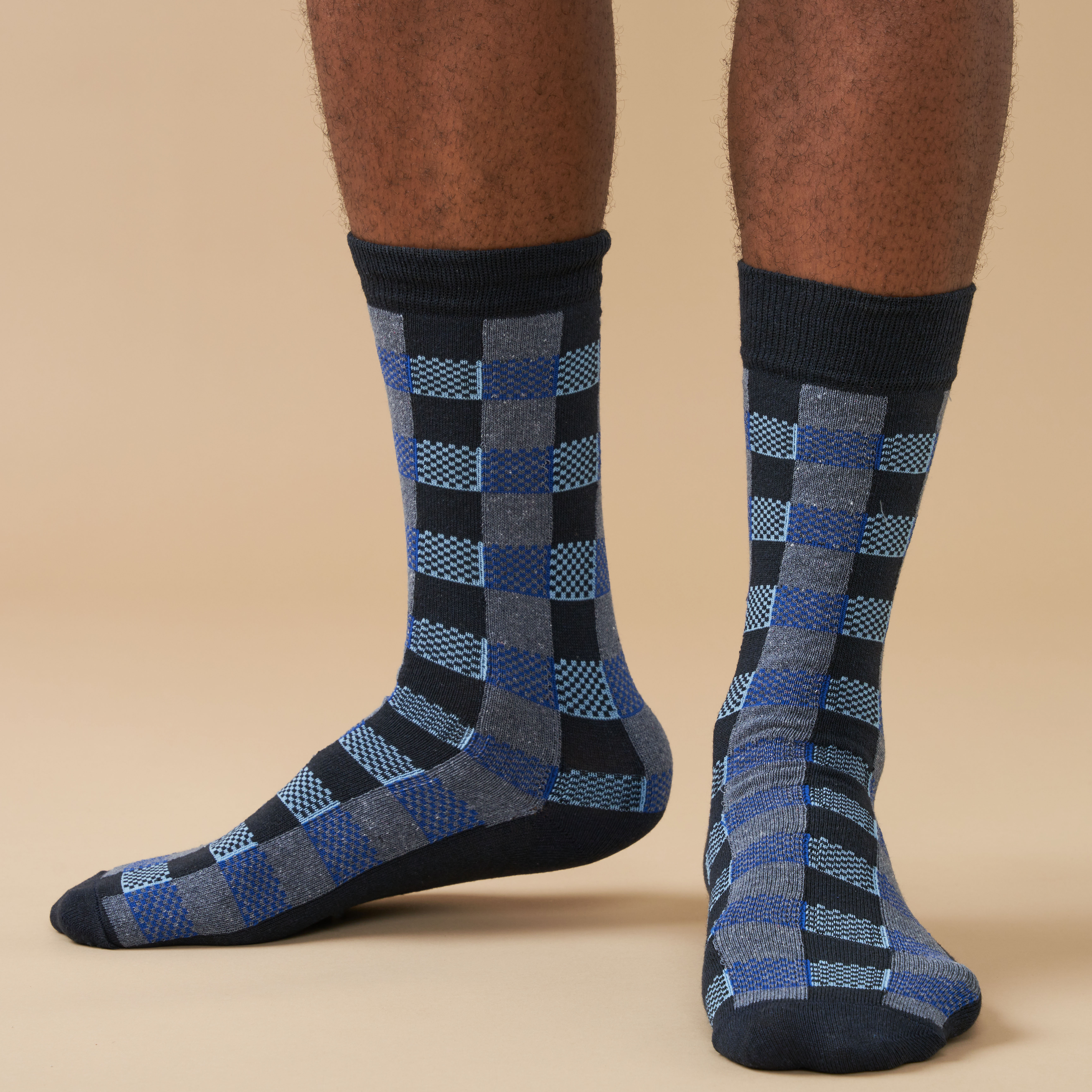 5x Pairs Men's Wrecker Checkered Dress Socks