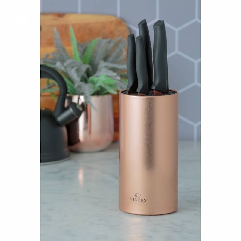 Rose Gold Knife Block 37% Off On Viners 5-Piece Knife Block Set
