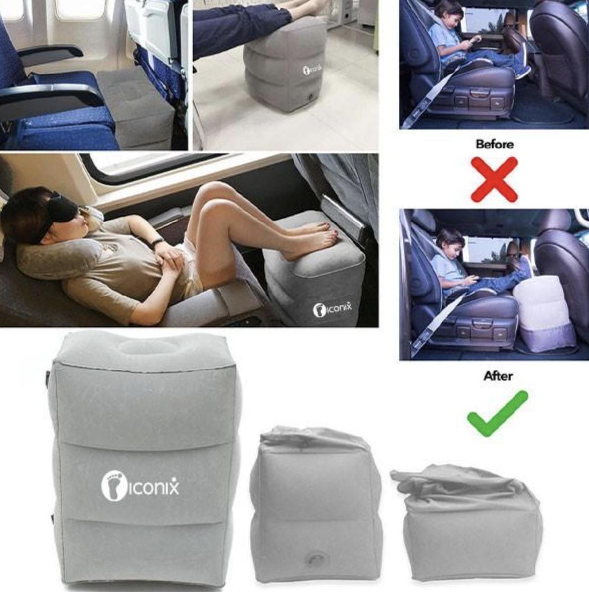 inflatable travel leg rest