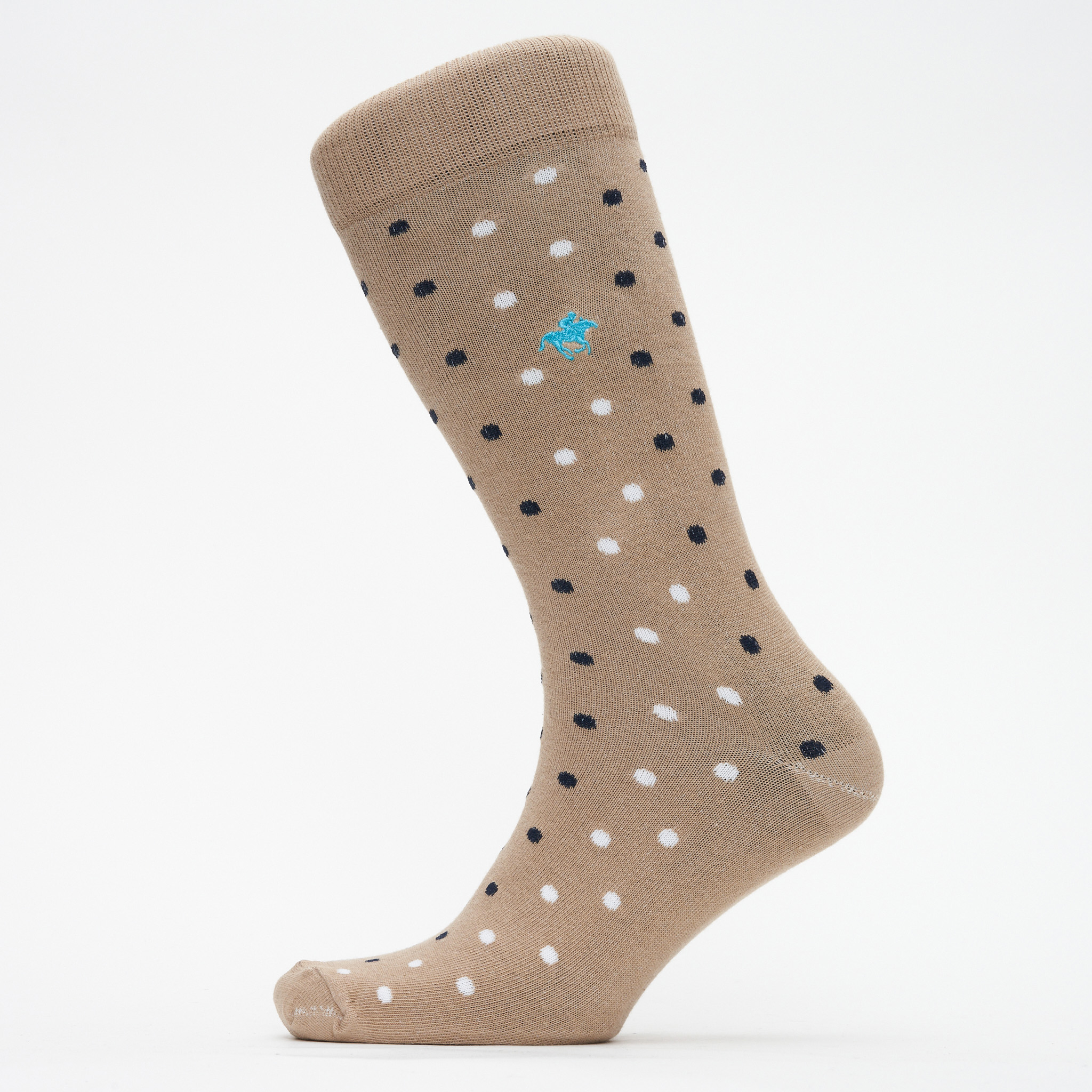 7BigStars Kingdom Men's Cotton Dress Socks 6-Pack – Argyle, Polka Dot & Stripes In Beige/Tan/Brown