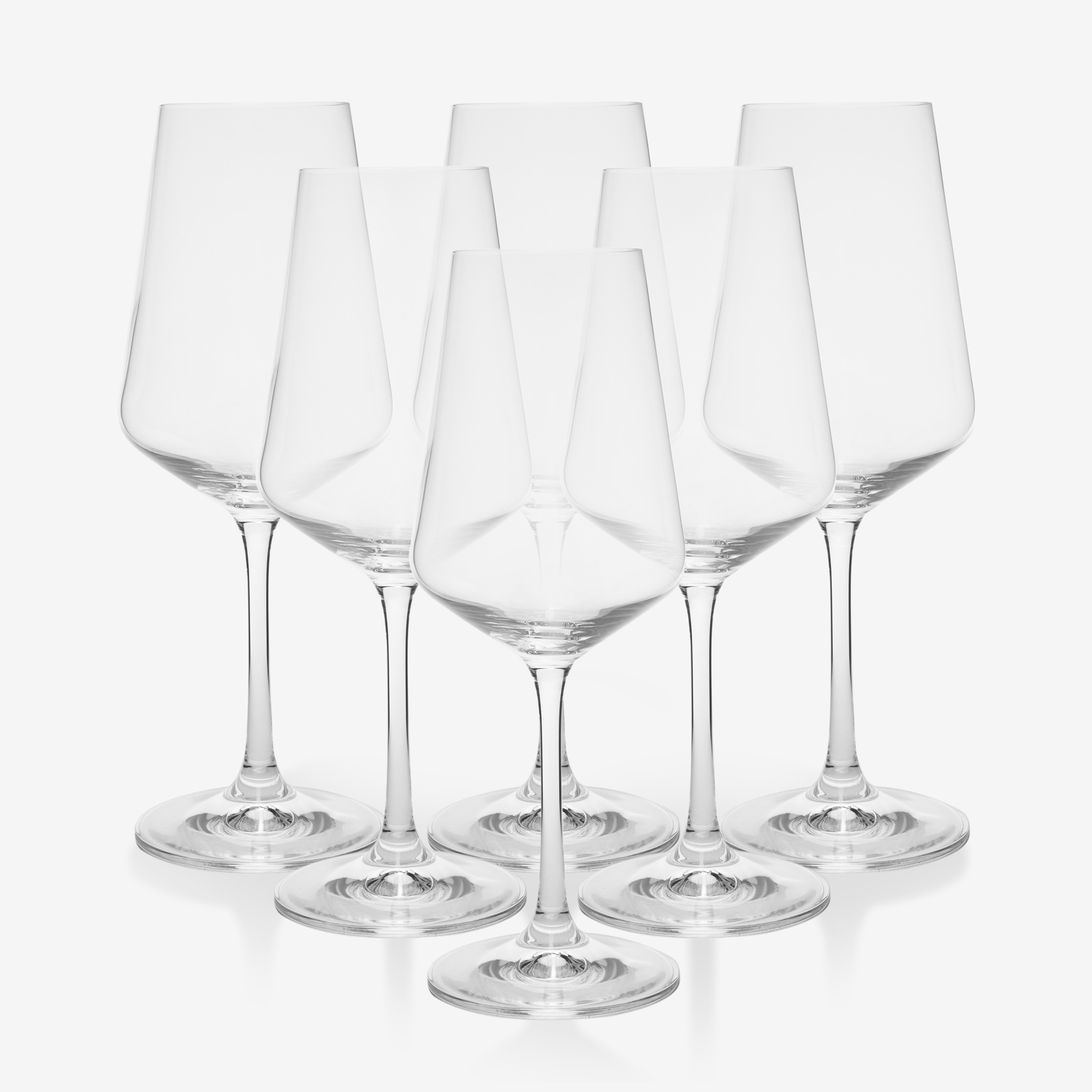 6x Premium Crystal Wine Glasses