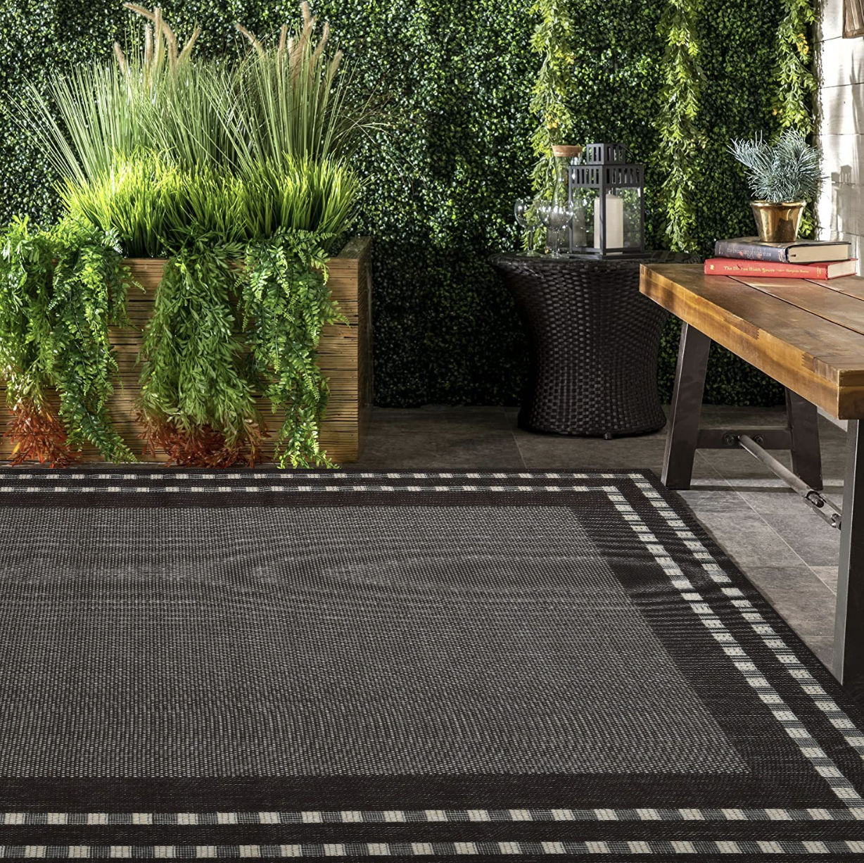 Indoor/Outdoor UV Resistant Sisal Fusion Abstract Brown Rug