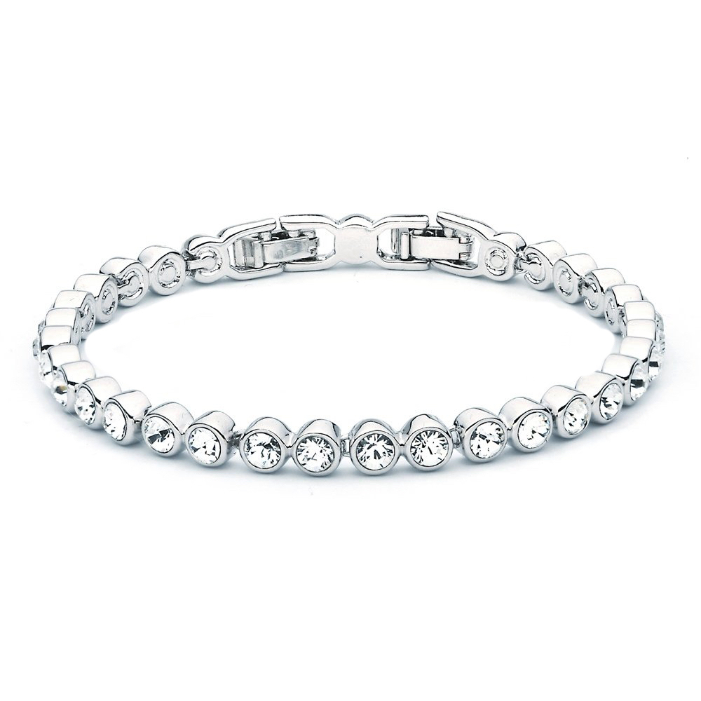 Dainty Tennis Bracelet with Swarovski Crystals