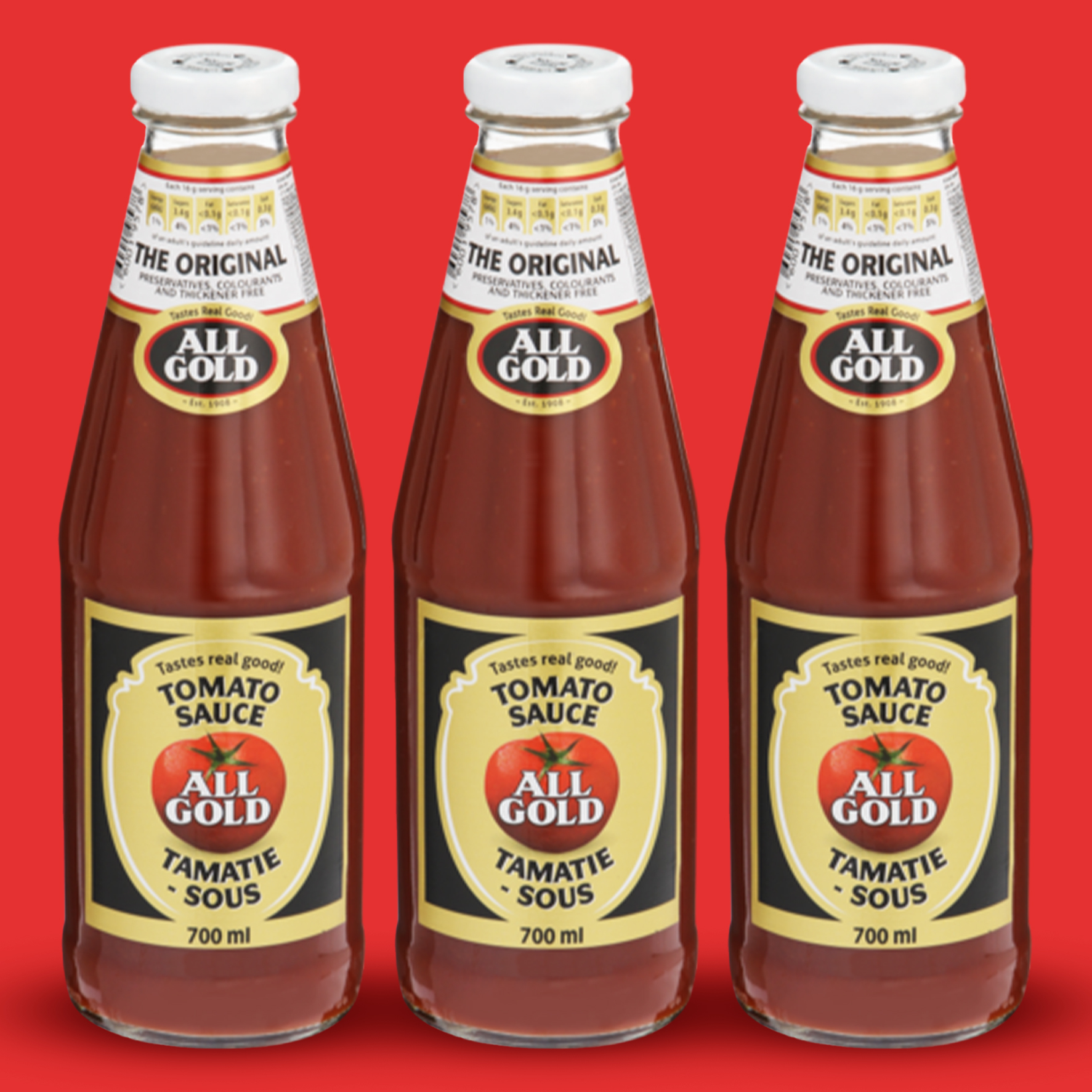 All Gold 3x 700ml Tomato Sauce OneDayOnly