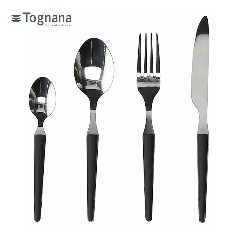 Bestek Set Tognana Zen 24-delig Bestek - Crèmekleurig Roestvrij Staal | Modern Servies Voor 6 Personen Crèmekleurig Bestek