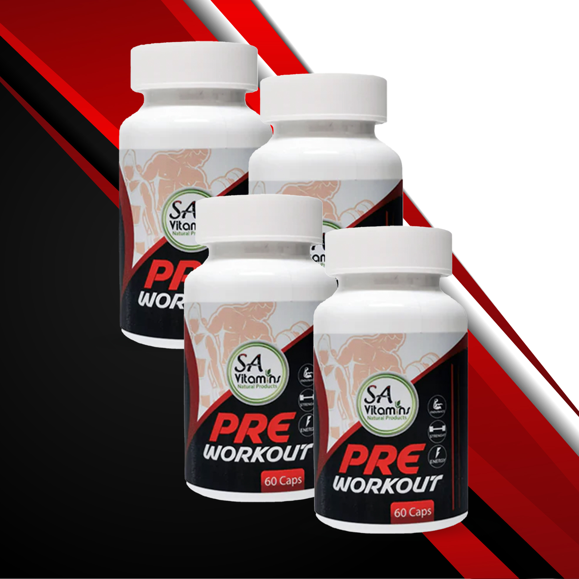 39 off on 4x 60 Pre Workout Capsules OneDayOnly