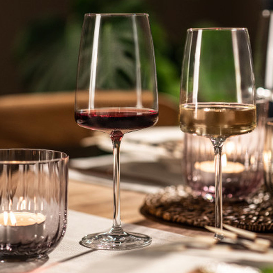 2x Vivid Crystal Wine Glasses