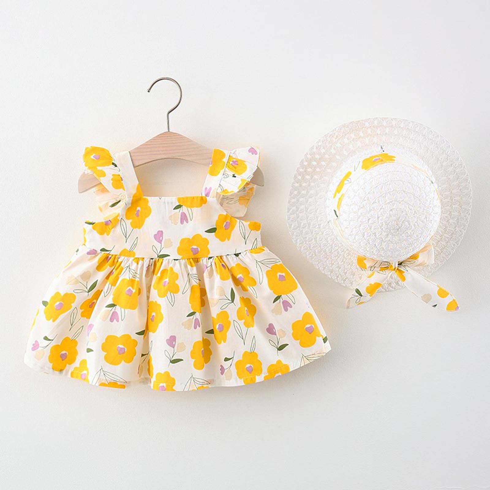 20 off on Baby Yellow Floral Dress & Hat OneDayOnly