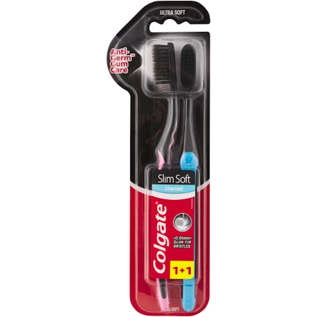 Colgate 2x Slim Soft Charcoal Toothbrush | OneDayOnly