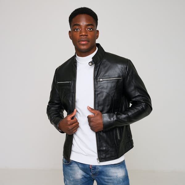 Men's Genuine Leather Classic Slim Fit Jacket