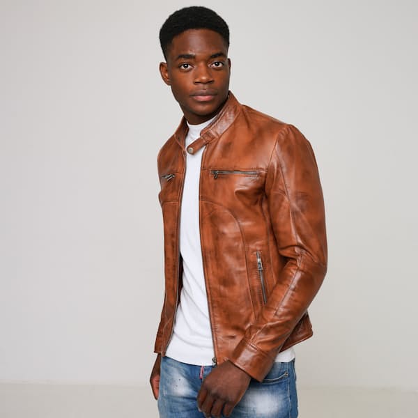 Men's Genuine Leather Classic Slim Fit Jacket