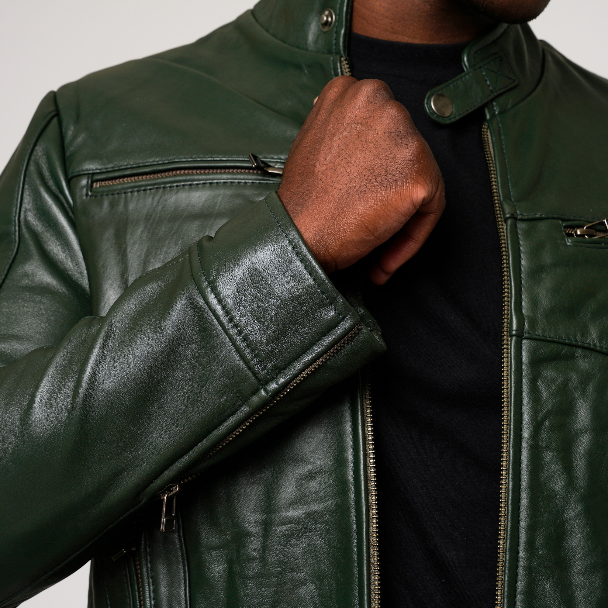 41% off on Men's Slim Fit Leather Jacket | OneDayOnly