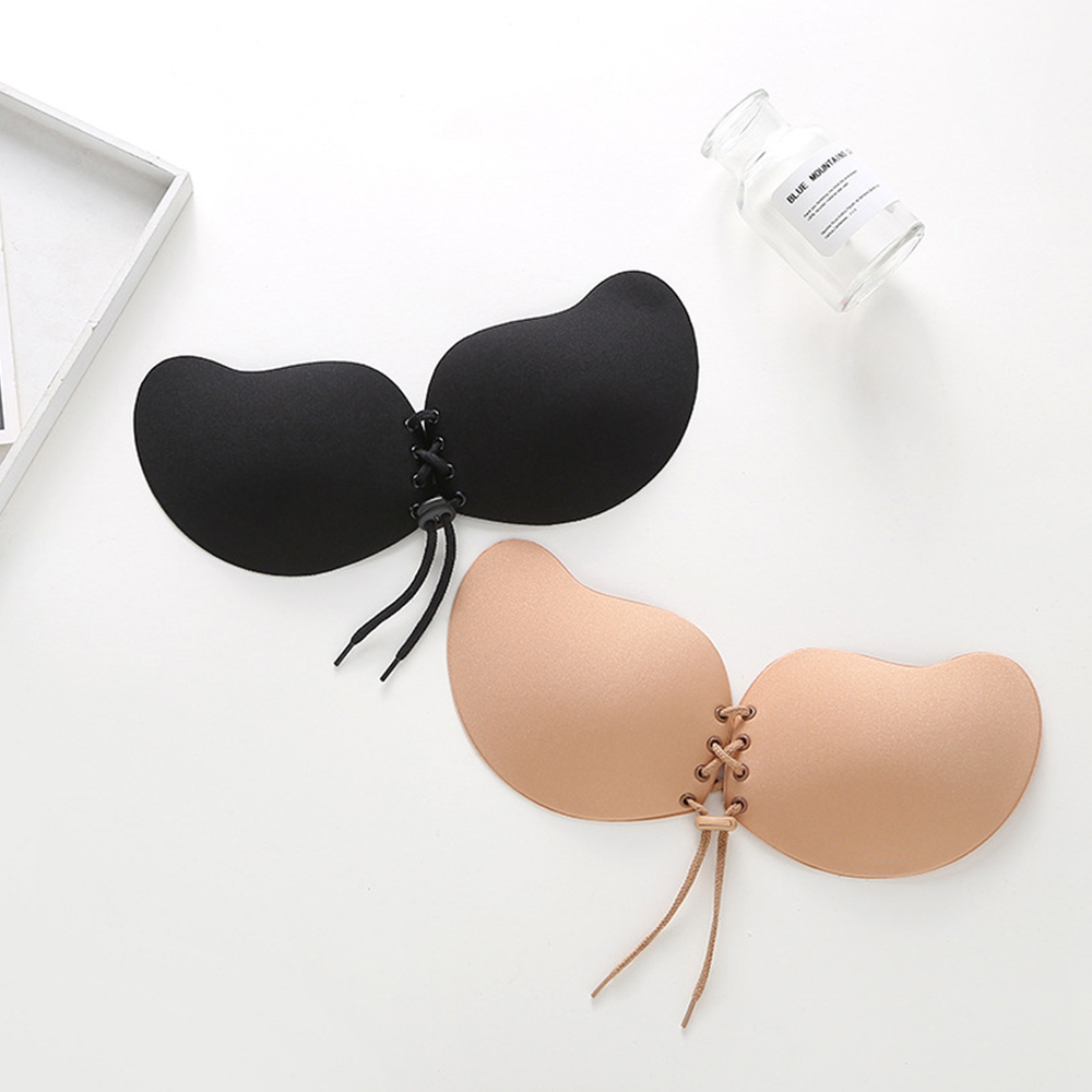 Strapless Self Adhesive Backless Bra with Butterfly Silicone Push-Up