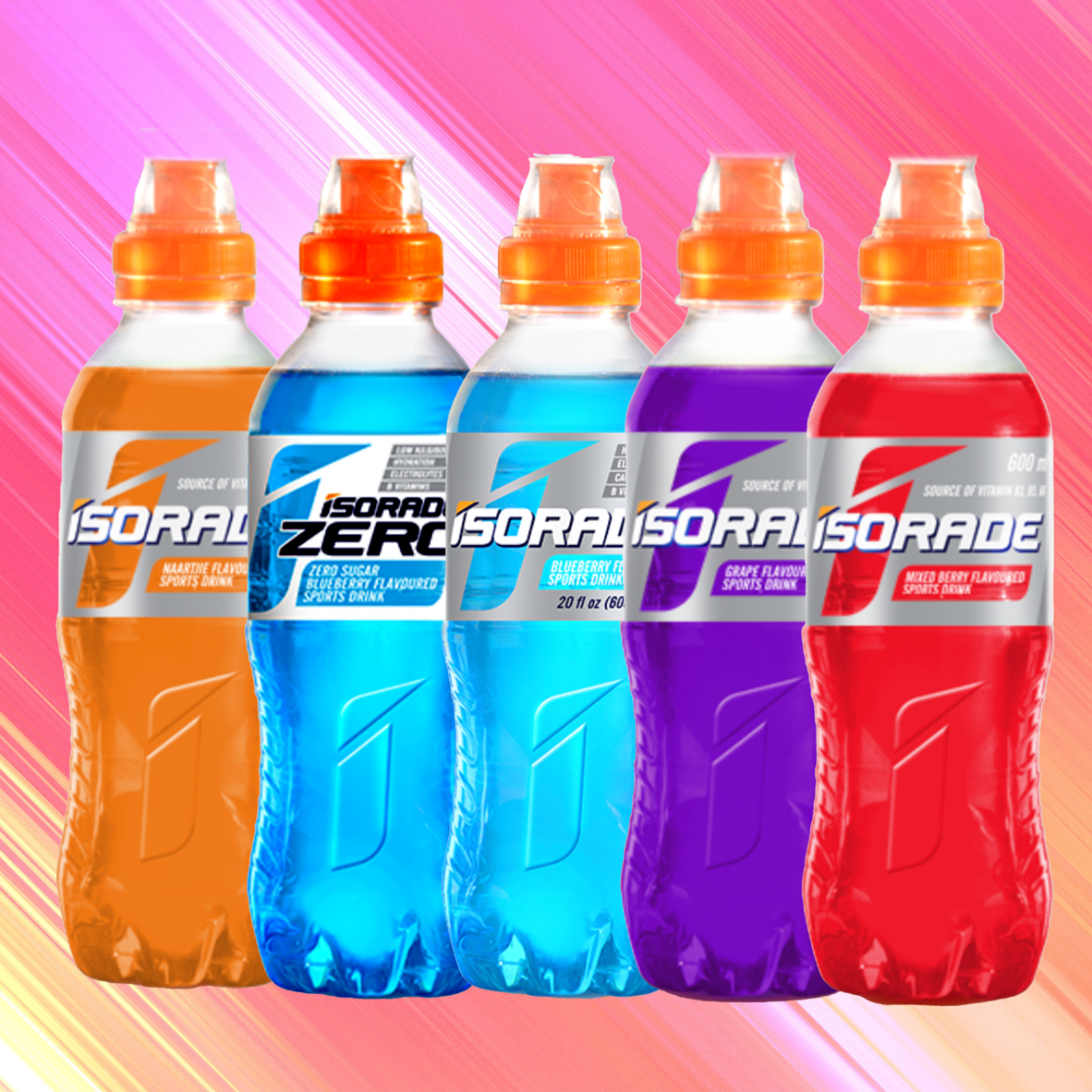 Isorade 24x 600ml Flavoured Sports Drink OneDayOnly