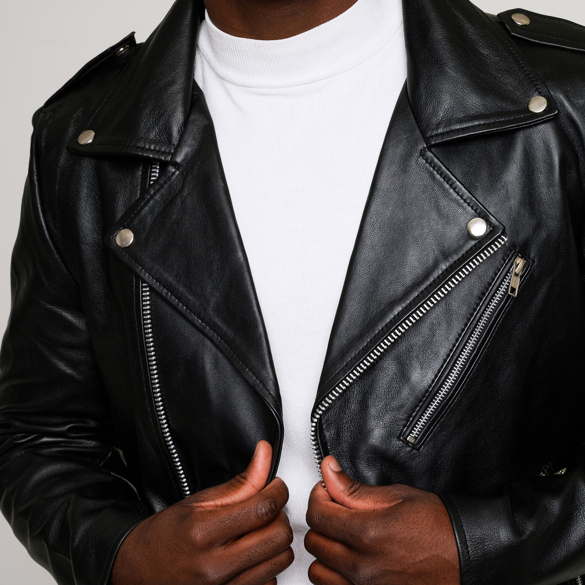 44% off on Men's Leather Biker Jacket | OneDayOnly