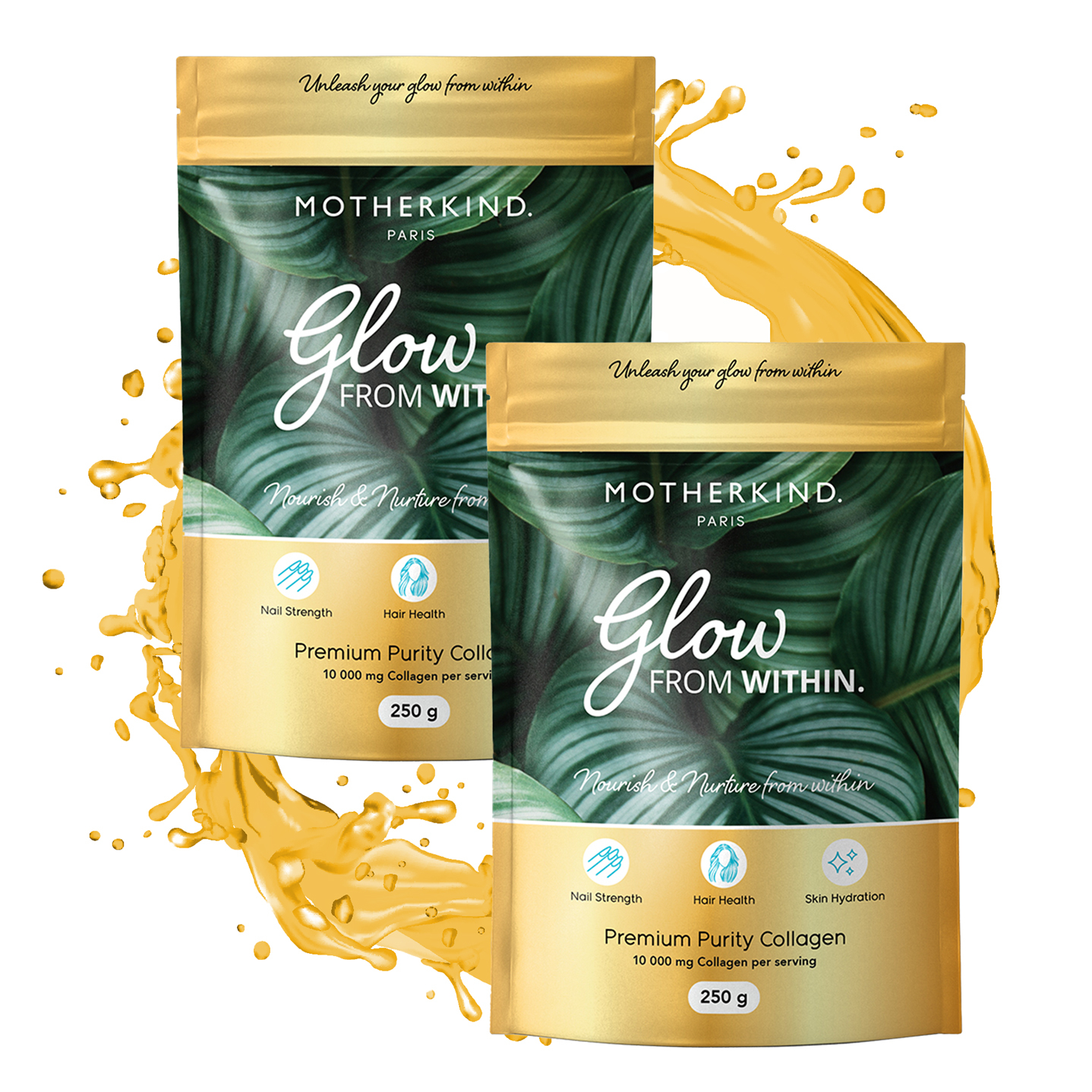 2x 250g Glow from Within Premium Pure Hydrolysate Collagen Peptides