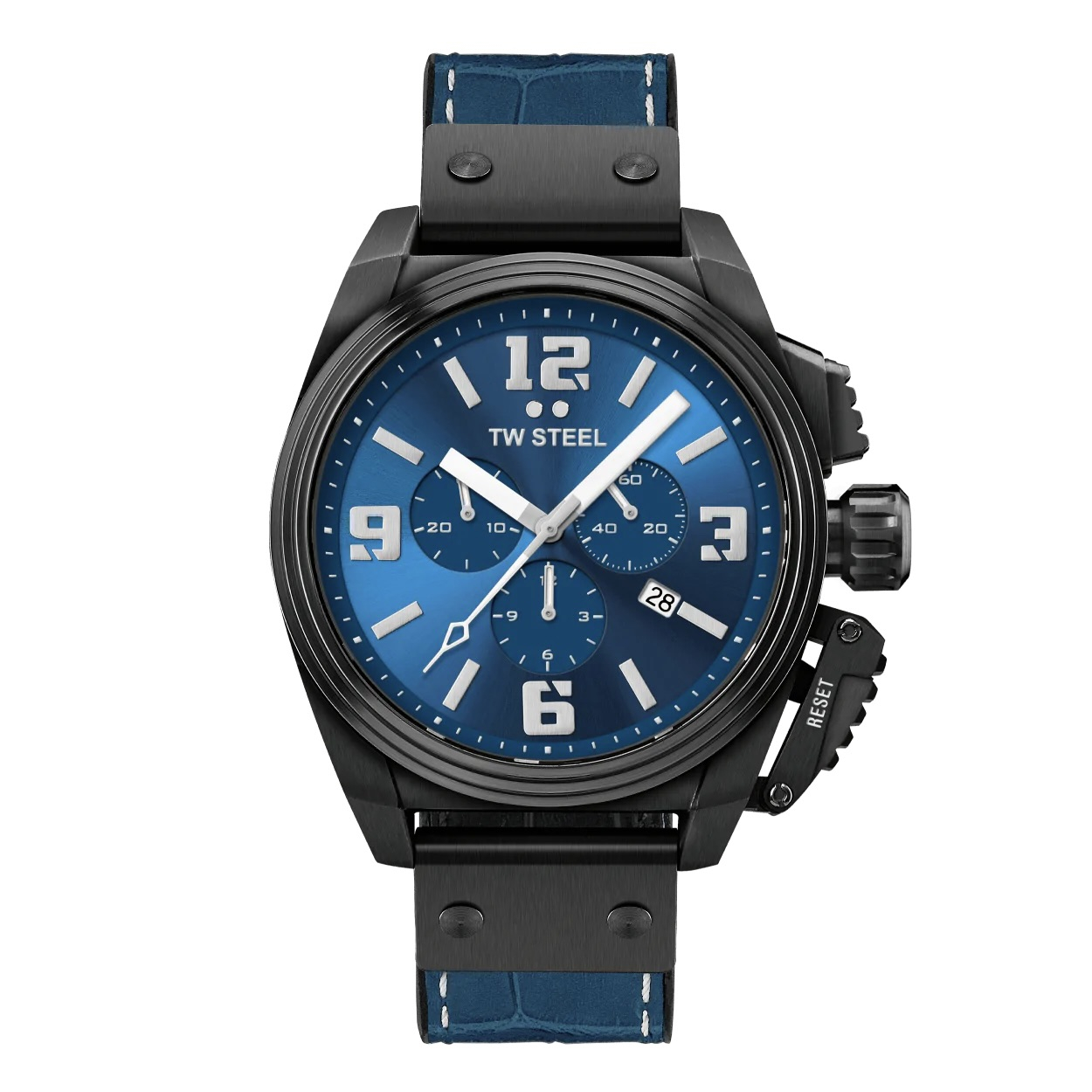 Men's 46mm Original Canteen Blue Croco Leather Watch