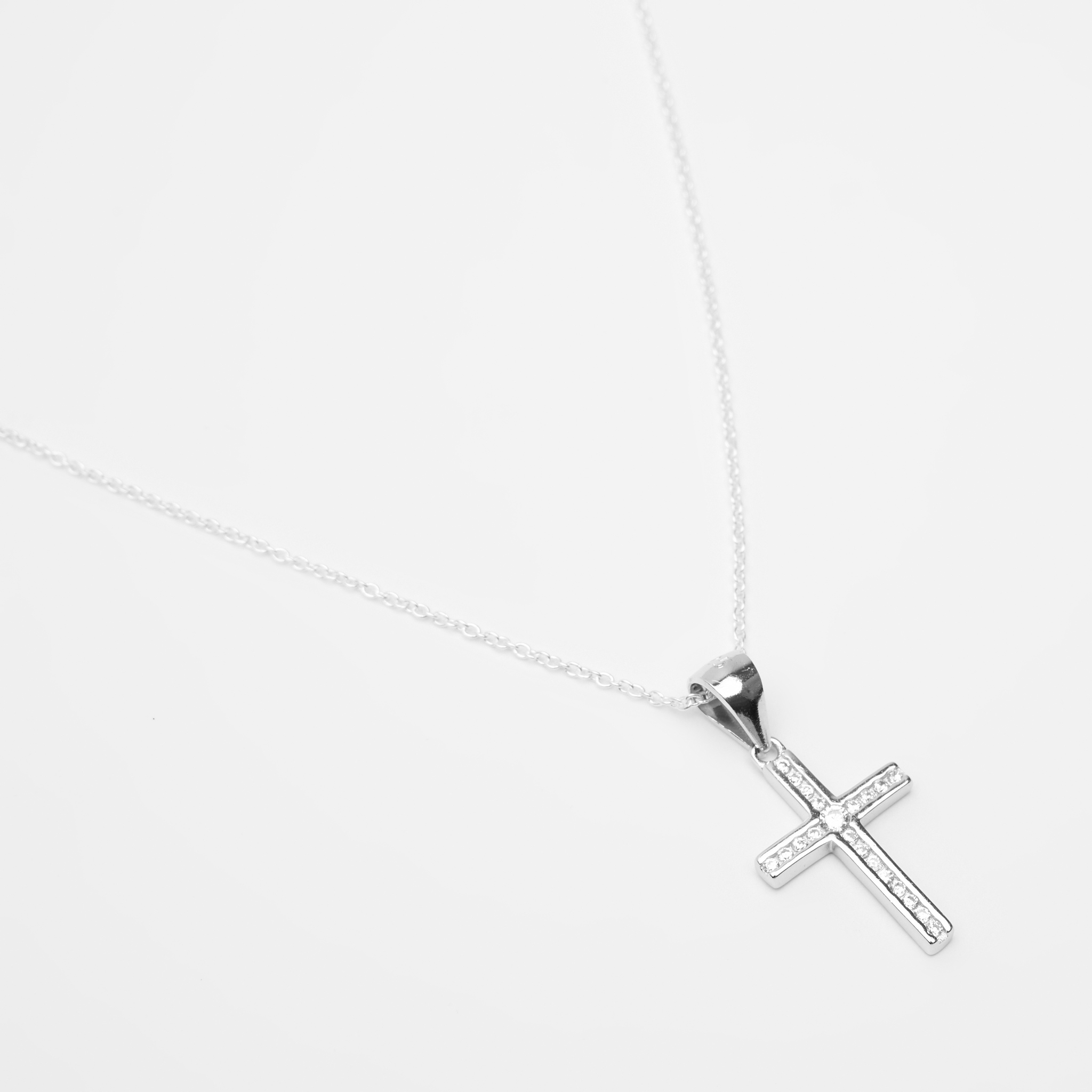 silver cross necklace for women