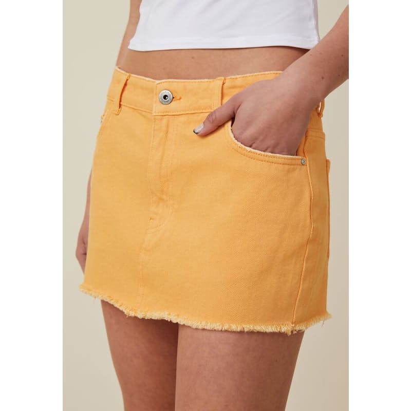 Orange denim discount skirt