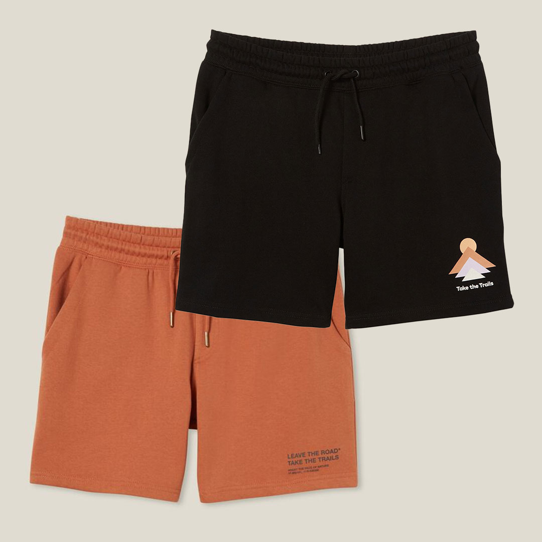 64 off on Men's Active Graphic Fleece Shorts OneDayOnly